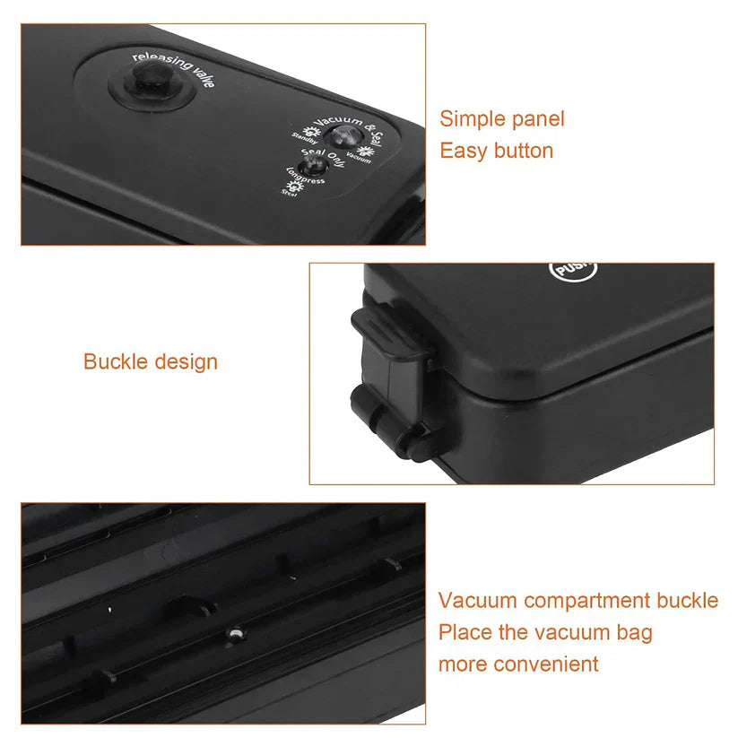 Vacuum Sealer Machine with 10 Bags, Automatic Hands-Free, Smart Food Preservation (1 Set)