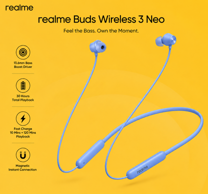 Realme Buds Wireless 2 Neo – Wireless Bluetooth Earbuds (Sky Blue)